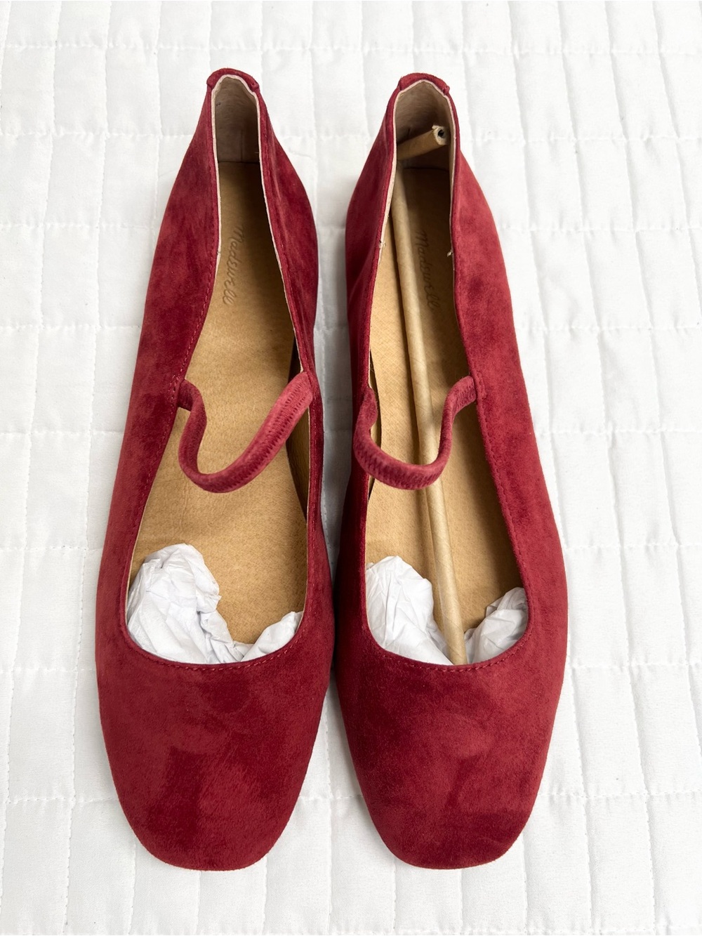 Madewell The Greta Ballet Flat in Ruby Port Red Size 10 - Picture 9 of 11